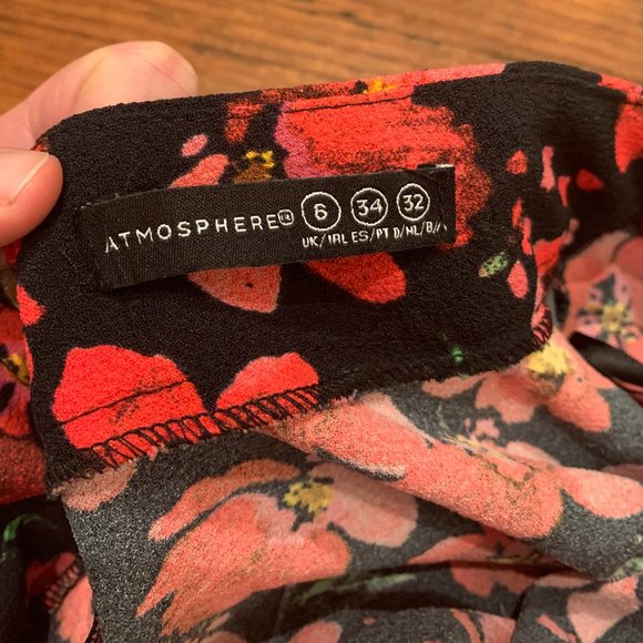 Atmosphere red & black floral print mini skirt - Picture 5 of 5